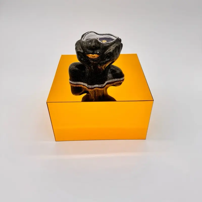 Elev8ed Midnight Flame – Luxury Concrete Candle • Exclusive In-House Fragrance • Crystal & Gold Accents By Elev8ed Creations