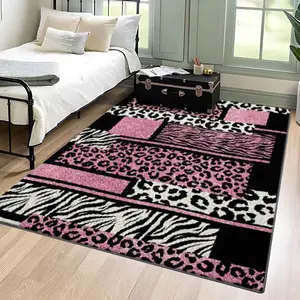 Leopard Print Soft Floor Mat, Non-slip Floor Carpet, Rectangle Home Decorative Rug for Living Room Bedroom, Home Decor, Animal Print Rug