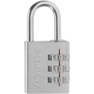 Set Your Own Combination Aluminum Lock, Small Lock for Backpacks, Cabinets, or Zippers with 3-Digit Code,1-3/16 Inches Wide, 630D