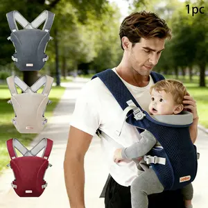Baby Mesh Backpack Carrier, Ergonomic Net Fabric Baby Back Carrier, Newborn Carrier, Infant Carrier, All-Season Universal X-Type Pressure Relief Shoulder Straps, Breathable Carrier