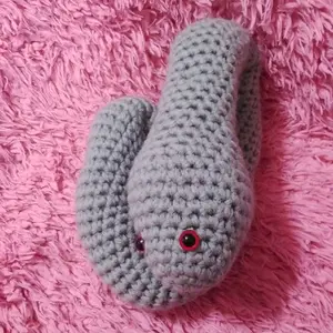 Handcrafted Bernat Blanket Yarn Crocheted Snake Soft Durable Unique Gift Home Decor