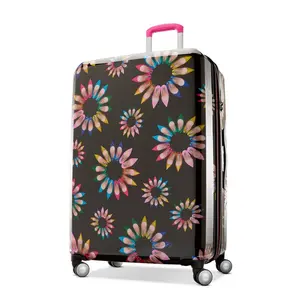 Sarah Jessica Parker Hardside Expandable Large Checked Spinner Suitcase - Black Shoe Wheel