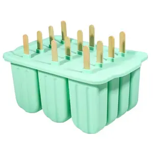 1 set  12 -layer DIY ice cream mold kit Silicone Easy Release BPA Free Popsicle Maker Molds Ice Pop Molds with 50 Pcs sticks for Homemade Ice Pops