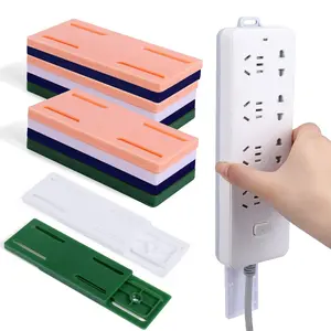 12-Pack Self-Adhesive Power Strip Holder – Punch-Free Desktop Socket Mount for Kitchen, Home & Office Cable Management (Random Colors)