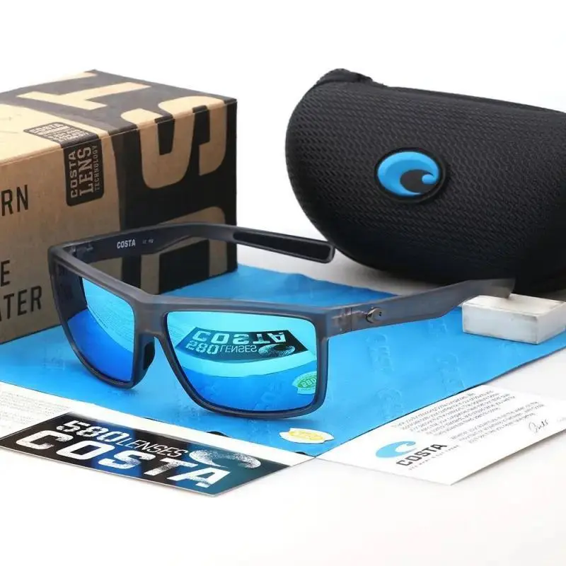 Costa Polarized Sunglasses, Square Frame UV400 Lens, Premium Outdoor Fishing Driving Sports Eyewear