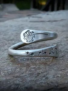 1 Pc Pretty Engraved Statement Ring For Women For Wedding Engagement Anniversary Party Jewelry Valentine's Day Gift