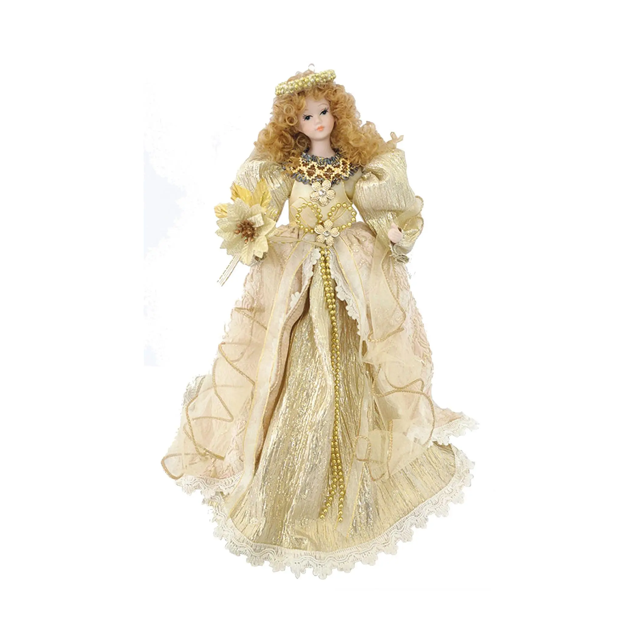 14" Santa's Workshop Cream Angel Tree Topper