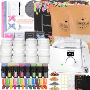 Complete Candle Making Kit, Candle Making Kit for Adults with Hot Plate, DIY Starter Candle Making Supplies/Kit - Perfect as Home Decorations（White）