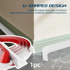 Length 2Meters Flexible L-Shaped Quarter Round, 1 Curved Surface Decoration, Curved Double-Sided Self-Adhesive, PVC Decorative Strip, Wall Trim, Suitable for Floor Edges, Wall Corners, Stairs, Cabinets, PVC Interior Moulding