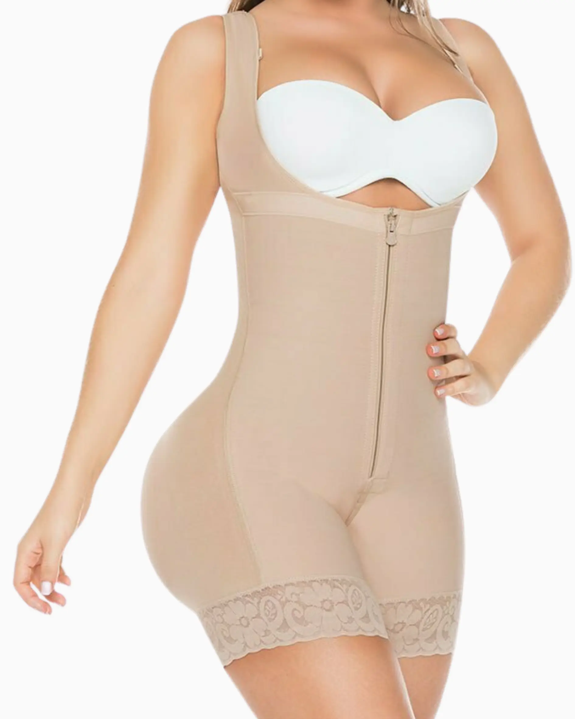 Colombian Full Body Faja Short Thick Adjustable Straps Zipper #July Compression Shapewear