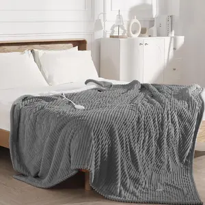 Heated Blanket Full Size Electric Blankets - Ultra Soft Warming Blanket for Bed with  Heating and Overheat Protection, 5 Heat Settings & 10hr Auto-off, Washable Heated Blanket FCC Certified (Grey)