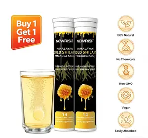 Newrish Pure Himalayan Shilajit Effervescent Tablets – 85 Trace Minerals & Fulvic Acid – All-Natural – Immune & Energy Support – Buy 1 Get 1 Free