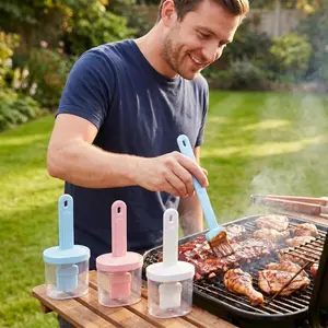 3-Pack Baking Brushes with Oil Tanks, BBQ Brushes with Oil Bottles, Kitchen Cooking Tools, Portable Camping Outdoor Picnic Gear