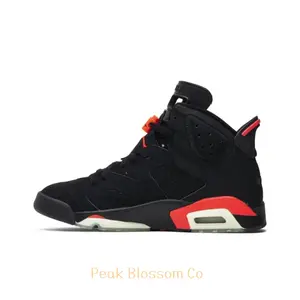 Black and Red Suede High-Top Retro Basketball Shoes with Reverse Infrared Colorway and Exclusive Tag