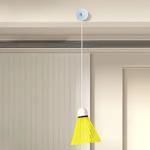 Portable Badminton Trainer Kit for Single Player - Easy-to-Use, Durable PVC, Multi-Color, Ideal for Indoor & Outdoor Self-Practice - Includes Yellow & White Shuttlecock  Mesh Net, Outdoor Badminton Practice| Sports Gear|Lightweight Trainer