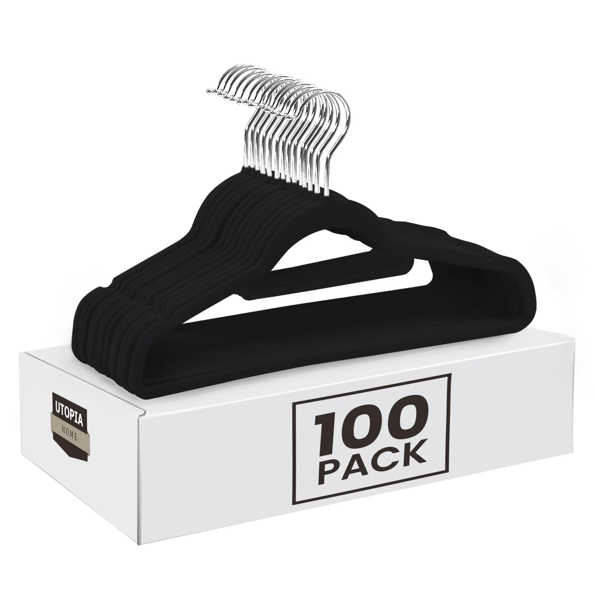 Utopia Home Velvet Hangers - Ultra-Grip Non-Slip Surface, 360° Rotatable Swivel Hook, Heavy-Duty Minimalist Decluttering Space-Saving Organizer for Dresses, Outerwear in Home Closets