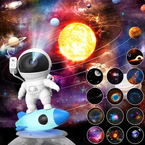 VanSmaGo Astronaut Galaxy Projector 13 in 1 Planetarium Star Projector Realistic Starry Sky LED Night Light with Solar System Nebula Moon for Kids Adults Bedroom Ceiling Home Theater Living Room Decoration