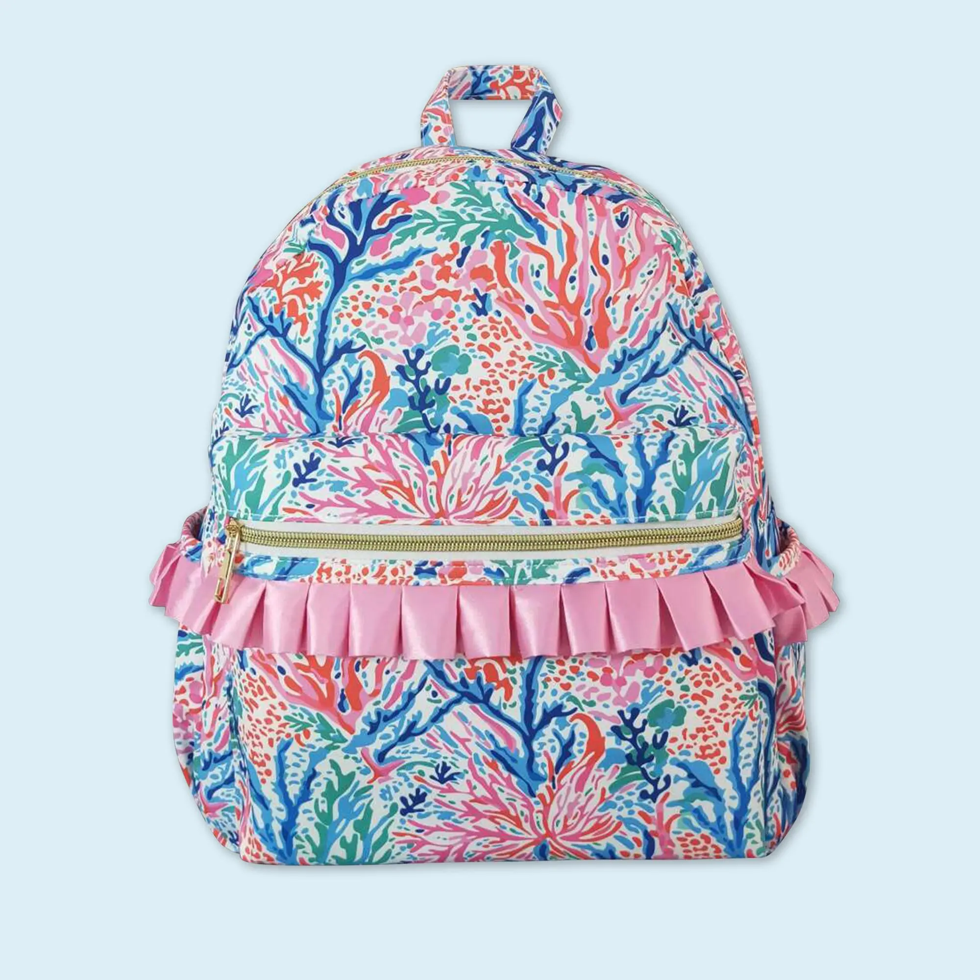 The North Face Light Blue Floral & Butterfly Backpack north face floral backpack - TikTok Shop main image 3