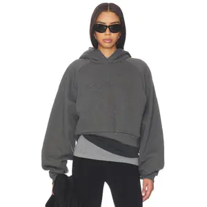 Fear of God ESSENTIALS 90's Raglan Hoodie in Charcoal Heather