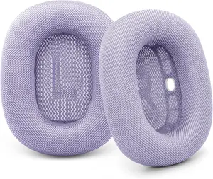 Ear Cushions for AirPods Max 2024 Headphones, Mesh Fabric Ear Pads Replacement with Stron Manet for  2.0 Over-Ear Headset Upraded Ear Cups (Purple)