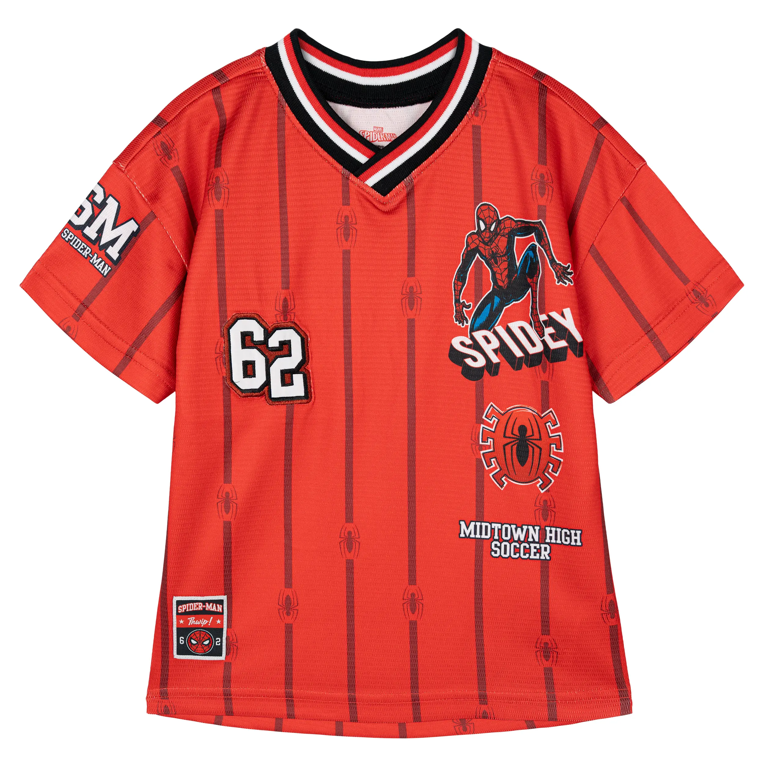 Marvel Matching Family Athletic Mesh Jersey, Boys' Athletic Top, Breathable Sports Jersey, Quick Dry Gym Clothing, Daily Wear Sportswear, Quick Dry Top