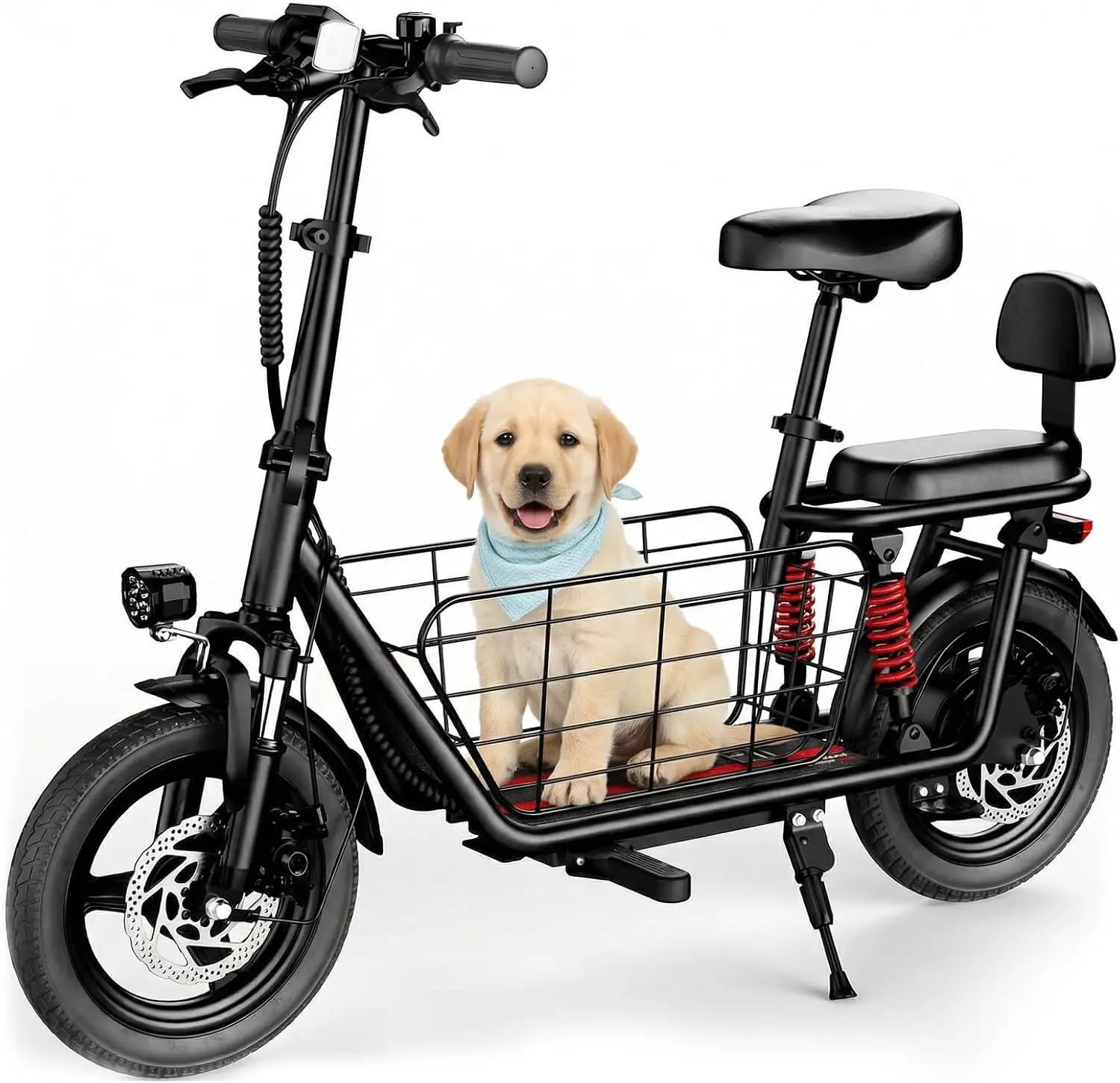 Adults' Electric Commuter Ride On Scooter with Seat, Cargo Basket, 850W Peak Motor, 25 Mi Range, 20MPH, 14" Tires, Dual Suspension & Brakes, Cruise Control, Key Start, 3 Speed Modes, Adjustable Height, UL2272 Certified Dual Brakes Scooters, Unisex