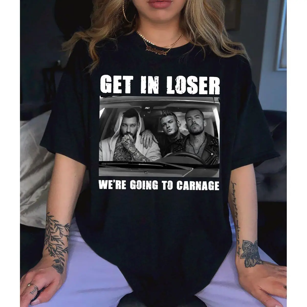 Get In Loser We're Going To Carnage T-Shirt, The Lords Series Sweatshirt, Dark Romance Merch, Unisex Sweater Pullover Tee Cotton Printed