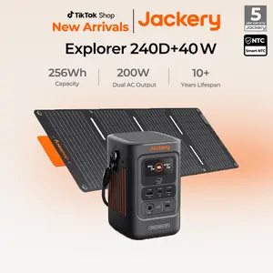 Jackery Explorer 240D Power Bank with 40W 199Wh LiFePO4 Battery Portable Power Station,Fast Recharge, Multi-Device Charging, Emergency and Disaster Backup for Storms, Snowstorms and Power Outages,