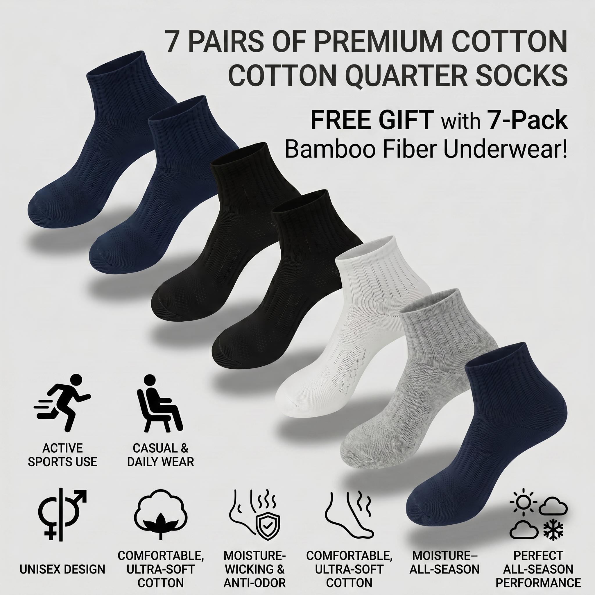 Men's Bamboo Viscose Boxer Briefs 7-Pack, Solid Long Leg Stretch Underwear with U-Pouch & No Ride-Up Fit, Includes 7 Free Socks, Gift for Father, U-Pouch Shape, Boyshorts, Outdoor, Fabric, Briefs + Socks Men's Bamboo Viscose Boxer Briefs 7-Pack, Solid Long Leg Stretch Underwear with U-Pouch & No Ride-Up Fit, Includes 7 Free Socks, Gift for Father, U-Pouch Shape, Boyshorts, Outdoor, Fabric, Briefs + Socks