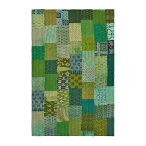 Ox Bay Peacock Kantha Throw Blanket