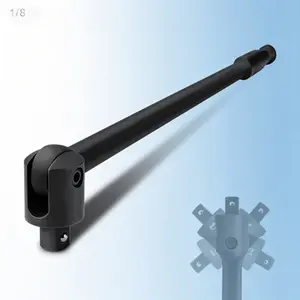 1/2-Inch Drive Heavy Duty Flex Head Breaker Bar, 17.5-Inch Length with 240° Swivel Head, Spring-Loaded Detent Ball, CR-MO Steel Construction, Premium Black Phosphate Finish, Professional Automotive Tool