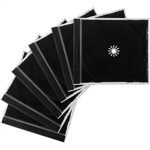 6 PCS Standard Single Clear CD Jewel Case, 10 mm Slim CD Storage Box with Assembled Black Tray, Durable Plastic CD DVD Cover for Protection Replacement, Ca2026