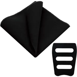 Pocket Squares for Men, Solid Color Mens Handkerchiefs with Holder Suit Pocket Square for Business Wedding