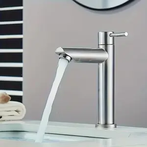 Stainless Steel Bathroom Sink Faucet, Durable Rust-Resistant Shower Mixer Tap, Easy Installation Replacement Parts