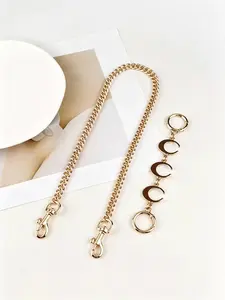 Moon Bag Chain + Metal Bag Strap, Casual Plain Design, All-Season Accessory, Shoulder Strap Replacement, DIY Bag Modification Kit, Purse Accessories