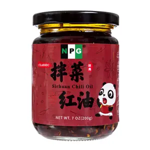 NPG Authentic Sichuan Chili Oil with Fried Chili Flakes 7 Ounces (200g), Medium Hot and Tingling, Crunchy Fried Hot Chili Peppers Oil Sauce