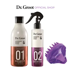 Dr. Groot Professional Bonding System Duo with Free Premium Scalp Cleansing Brush, Bond Fortifying #1 Shampoo,  Bond Fortifying #2 Keratin Water