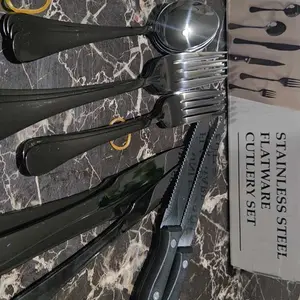 [Official]Astercook 24/48Pcs Stainless Steel Cutlery Set,  utensil combines spoon fork and knife Set, Suitable For Home, Restaurant, Dishwasher Safe Tableware Utensils Kitchenware