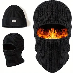 Balaclava Face Mask for Men Winter Knitted Ski Mask Cold Weather Windproof Fleece Hat Cap Full Face Cover Beanie Helmet Liner for Skiing Motorcycle Universal Fit Design