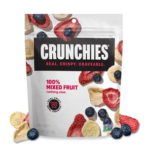 Crunchies Freeze-Dried Fruit Snacks Variety Pack, All Natural Crispy Mixed Fruit, Non GMO, Kosher, Resealable Snack Bags, Pack of 6