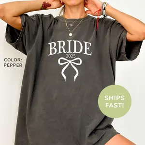 Comfort Colors Bride Shirt, Bachelorette Shirt, Bridal Party Shirt, Wedding Gifts, Coquette Shirt for Bride, Bachelorette Party Shirt