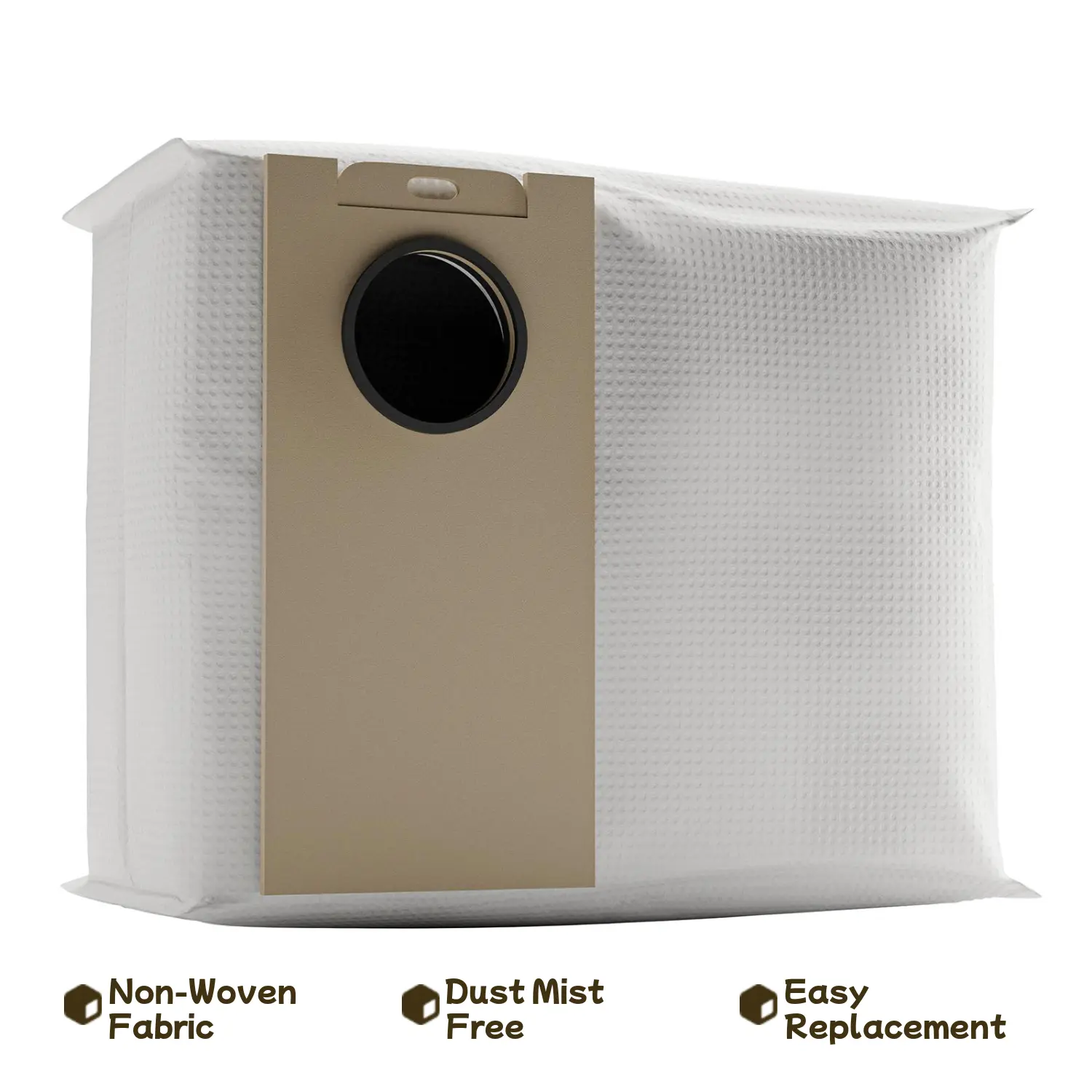 6-Pack Meltblown Layer Sealed Dust Bags, Q10 Compatible Replacement Accessory Parts for Tuvacs Q10 Robot Vacuum with Enhanced Dust Capture