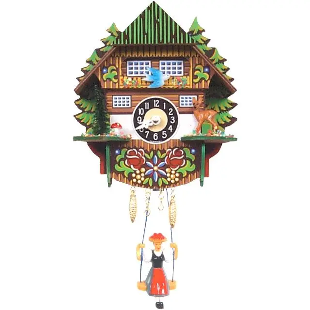 212 MAIN Alexander Taron 0144SQ Engstler 6.5in Analog Clock - Battery-Operated Wooden Glam Mini Chime Clock with Switch Mode, Decoration, 1-Year Warranty, Home Decor Gift for Girl