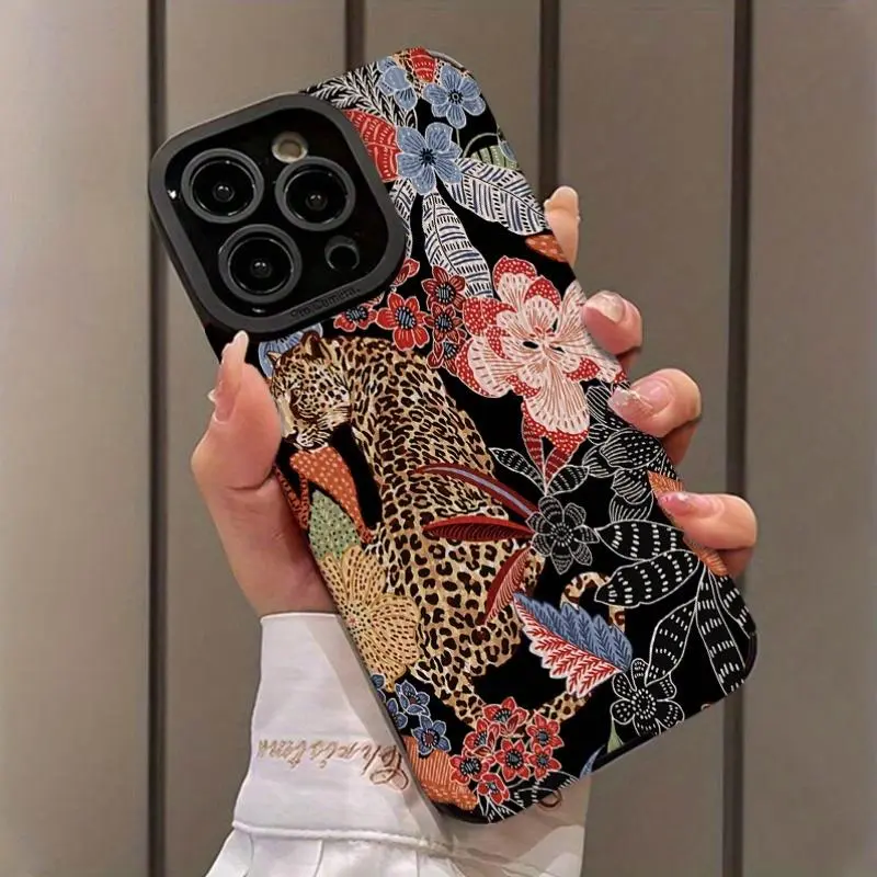 Leopard Print Jungle Design Shockproof Ultra-Thin Phone Case for iPhone 17/16/15/14/13/12/11/plus/pro Max, Dust-Proof Gift Idea