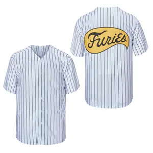 "Furies Pinstripe Baseball Jersey - Retro Style for Movie Fans"