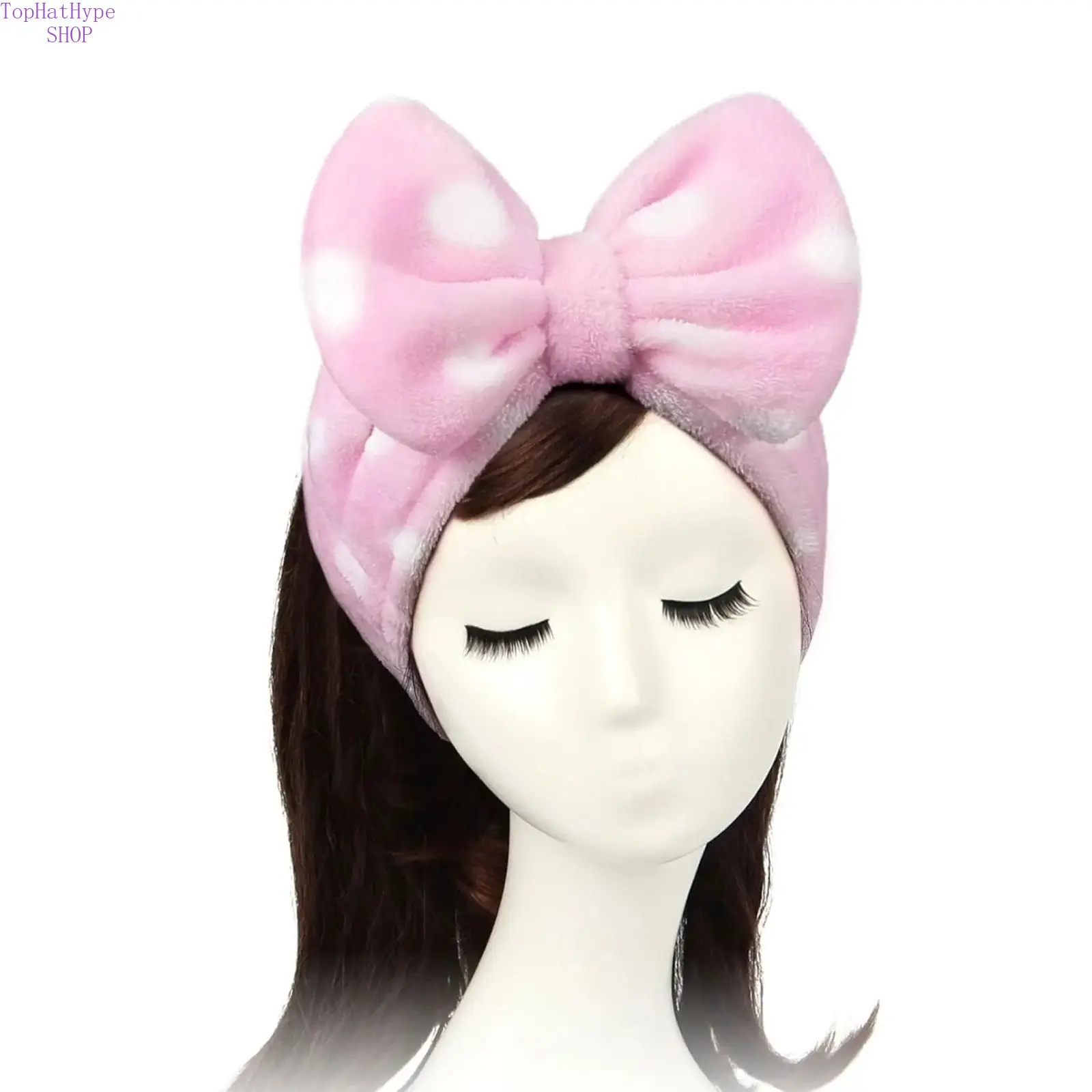 Female Fabric Hairbands - 1 Size, Cute Bowknot, Soft, Elastic, Non-Slip Simple Spa Headbands for Face Washing, Beauty Routines Fashion Hair Accessory