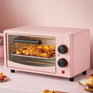 Pink 12.8 Quart Compact Countertop Oven - Stainless Steel, Visible Window, Space-Saving Design, Suitable for Healthy Cooking, Toasting and Reheating, Perfect for Small Spaces, Small Oven for Baking