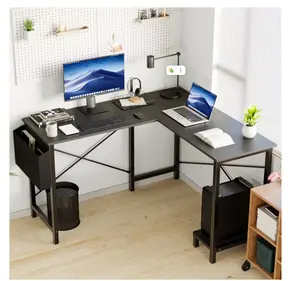 L Shaped Computer Desk Corner Desk, Gaming Table 49 inch PC Writing Study Desk for Home Office Dorm Small Space, Black
