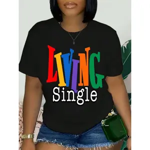shirt Living Single Graphic  T-Shirt - Bright Colored Lettering