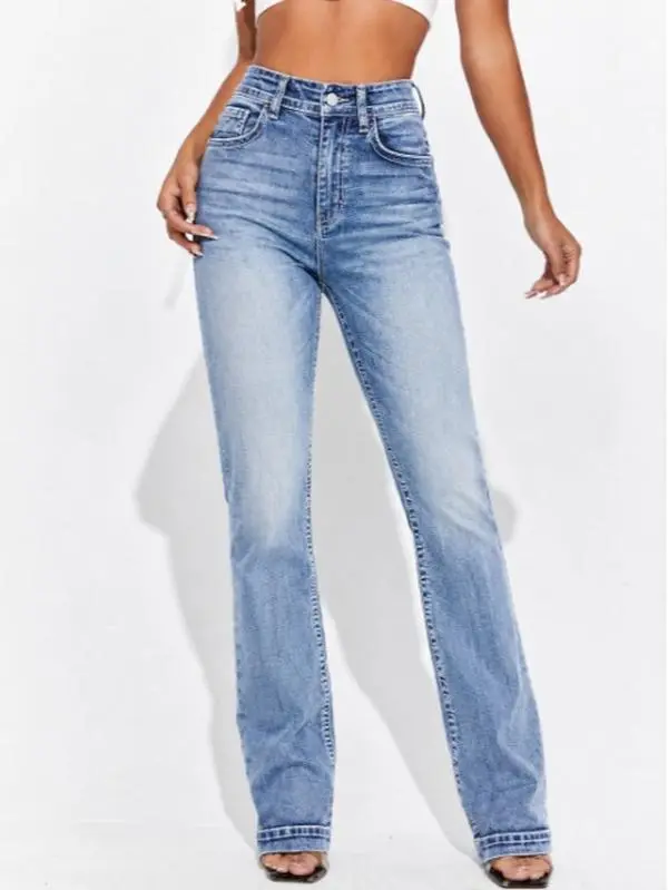 Women's Micro Stretch Denim Jeans - Comfortable, Soft, Breathable Fabric Bottoms with Flattering Fit for Casual Womenswear